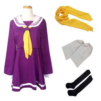 Hayat Oyunu Hayır Oyun No Yaşam Cosplay Kostüm Nogemu Noraifu Shiro Kawaii Kız Üniforma Denizci Elbise