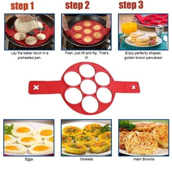 Silikon kalıp 7 Delik Gözleme Maker Yapışmaz Yumurta Halka Makinesi Mutfak Aksesuarları Aperatif Kek Kalıp Pişirme Pişirme Araçları