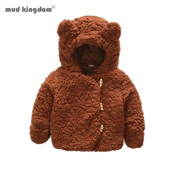 Mudkingdom Bebek Giysileri Uzun Kollu Sonbahar Kış Kulak Kapşonlu Erkek Kız Ceketler Polar Kalın Sıcak Çocuk Giyim Toddler Mont