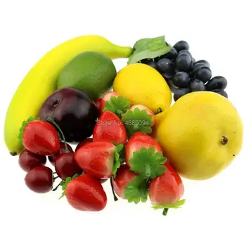 Gresorth Sahte Meyve Yapay Üzüm Brin Armut Muz Çilek Limon Ev Partisi Dekorasyon Gerçekçi Gıda Mutfak Oyuncak