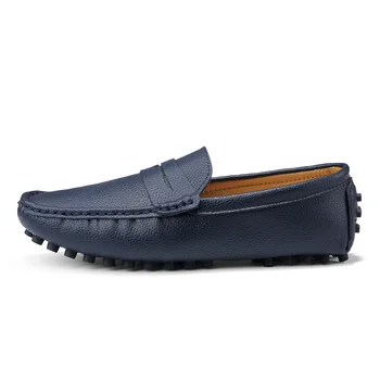 Hakiki Deri erkek ayakkabısı Lüks Marka Resmi Rahat Erkek Loafer'lar Moccasins Yumuşak Nefes Tekne Ayakkabı Üzerinde Kayma Artı Boyutu 39-50