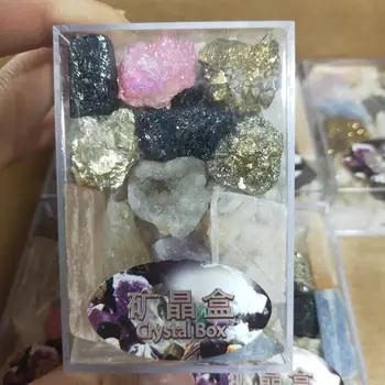 1 kutu Doğal Ham Kristal Taşlar mineral Orijinal Taş Çakıl mineral örneği Şifa Doğum Günü Eğitim Hediye