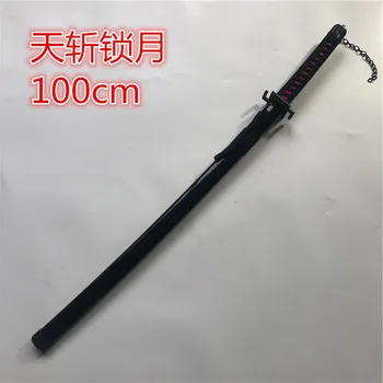 100 cm Cosplay Bleach Kurosaki ıchigo kılıç Prop Kilit Ağartma Ay Kılıç Rol cosplay Bleach Ahşap Kılıç Silah