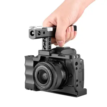 Yelangu M50 kamera kafesi Profesyonel Alüminyum Alaşımlı Film Film Yapımı Video Sabitleyici Rig Canon EOS M50 Üst Kolu ile