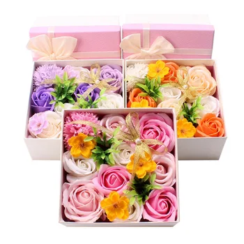 Romantik Gerçekçi Pratik Sabun gül sabunu Çiçek Hediye Kutusu ile Anne Hediyeler için sevgililer Günü Hediyesi Düğün Dekorasyon