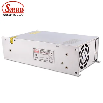 SMUN S-600 - 12 110 V/220VAC için 600 W 12 V 50A Tek Çıkış Anahtarlama Güç Kaynağı CE ROHS İle Endüstriyel ve Led İçin Kullanılan