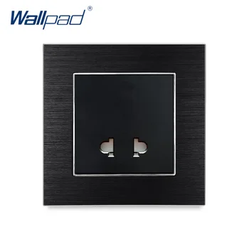 Sıcak Satış 2 Pin Evrensel Soket Wallpad Lüks Duvar ışık anahtarı AL Saten Metal Panel AB 2 Pin Fiş Evrensel Soket