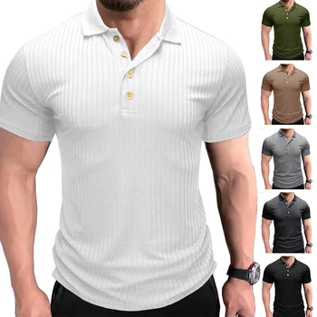 2022 Marka Yeni erkek tişört Yaka Rahat Kısa kollu Spor POLO GÖMLEK Tee Üstleri Erkek Rahat Düz Kazak Üst Erkek T shirt