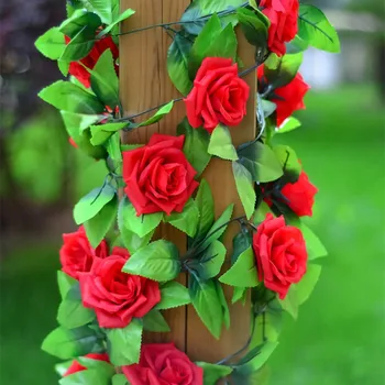 240 cm / adet Ipek Gül Düğün Süslemeleri Ivy Vine yapay çiçekler Kemer Dekor Yeşil Yaprakları ıle Asılı Duvar Çelenk 100 adet / grup