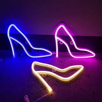 LED Neon ışık yüksek topuklu ayakkabılar Neon Burcu Duvar Asılı Gece Lambası Ev Partisi Tatil Düğün Festivali Süslemeleri Aydınlatma