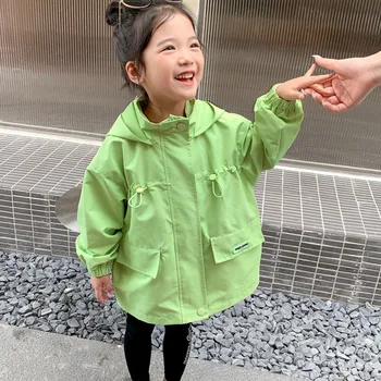 Sonbahar Bahar Yeşil Rüzgarlık Ceket Ceket Büyük Çocuklar Gençler Moda Giyim Gençler İçin Küçük Kızlar Giyim Hırka Parka