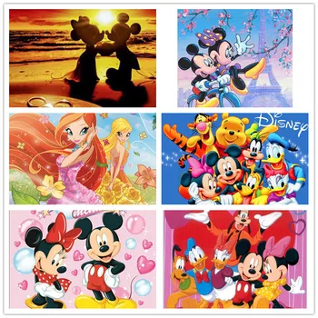 Elmas Boyama Disney 5D DIY Karikatür Ördek ve Mickey Mouse Tam Matkap Çapraz dikiş kitleri Elmas Nakış Mozaik Ev Dekor