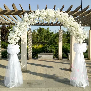 Lüks düğün Merkezi adet Metal Düğün kemerli kapı Asılı Çelenk çiçek stantları Kiraz çiçekleri ile Düğün Olay Dekor İçin