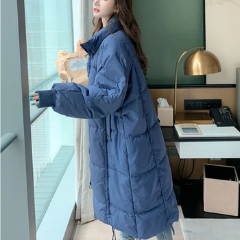 2022 Yeni Uzun Aşağı pamuklu ceket kadın Giyim Kore Kışlık Mont Gevşek Rahat Parkas Ceketler Kadın Paltolar 31a