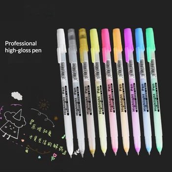 9 renkler parlak kalem el-boyalı renk kroki çizgi roman güzel sanatlar kalem boyama renk işaretleyici DIY yaratıcı tasarım kalem ince kafa