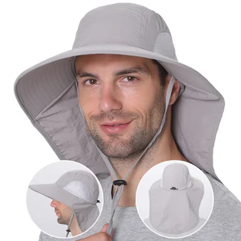 Yeni Açık Balıkçı Şapka Erkekler Kadınlar için Yaz Çabuk Kuruyan Boyun Koruma vizör kapağı Anti UV Nefes Balıkçılık Safari Şapka