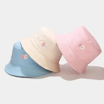 2021 dört mevsim Pamuk Çiçek Nakış Kova Şapka Balıkçı Şapka Açık Seyahat Şapka güneşlikli kep Şapkalar Kadınlar için 197