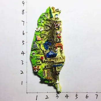 Tayvan turizm hatıra üç boyutlu harita manyetik macun yaratıcı ev dekorasyon turizm koleksiyonu buzdolabı