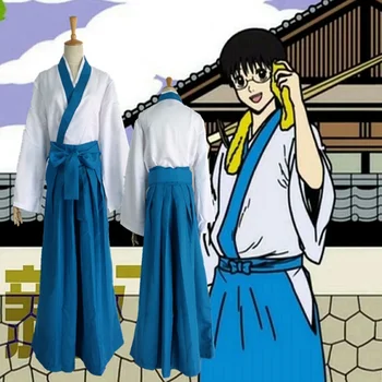 Sıcak Anime GİNTAMA cosplay Shimura Shinpachi çünkü Japon Cadılar Bayramı cosplay Unisex kimono kostümleri