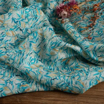 Doğal saf rami kumaşlar Retro pastoral taze baskı tissu Yüksek dereceli elbise cheongsam kumaş
