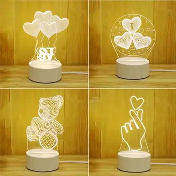 Noel hediyesi LED Gece Lambası Yatak Odası Başucu Lambası 3D Üç Boyutlu Gece Lambası Ev Dekorasyon Gece Lambası