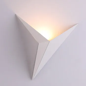 Duvar lambası, Modern Minimalist üçgen şekli 3 W AC85-265V basit aydınlatma iskandinav tarzı kapalı duvar lambaları oturma odası banyo ışık