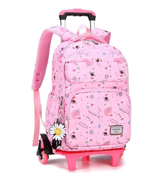 okul arabası Çantası çocuklar seyahat arabası sırt çantası Tekerlekli Tekerlekli okul sırt çantası Haddeleme sırt çantası tekerlekler kızlar için Çocuk
