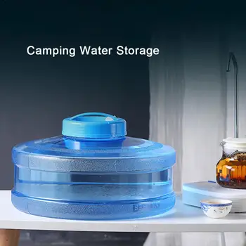 Açık 5.5 / 10L su kovası Gıda Sınıfı PC Taşınabilir Su Deposu Açık Yürüyüş Kamp Aksesuarları su deposu Musluk İle 4