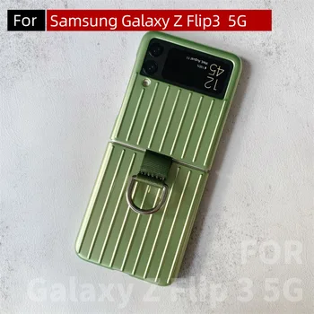 Parmak Yüzük ile cate Kılıf İçin Samsung Galaxy Z Flip 3 Kılıf İçin F7110 Kılıf