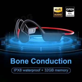 X7 Kemik Iletim Kulaklık Bluetooth kablosuz kulaklık IPX8 Su Geçirmez Spor Yüzme Kulaklık Müzik HiFi Mic ıle 32 GB Bellek