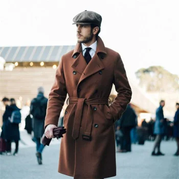 Yün palto erkek kaşmir ceket kahverengi abrigo hombre sonbahar kış yeni kore ince rahat iş gençlik rüzgarlık ceket