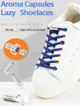 Aroma Elastik Danteller Sneakers Yuvarlak Ayakkabı bağcıkları bağları olmadan Çocuklar Yetişkin Hızlı Ayakkabı Bağı lastik bantlar Ayakkabı için Hiçbir Kravat Ayakabı