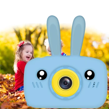 1080P HD Yeni Dijital Mini Çocuk Kamera Tavşan Karikatür Video Fotoğraf Ekran Oyuncaklar Açık Fotoğraf Sahne Çocuk noel hediyesi