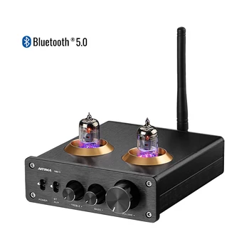 AIYIMA Bluetooth 5.0 HiFi 6J1 vakumlu tüp Preamp Amplifikatör Stereo Preamplifikatör Tiz Bas Kontrolü Ev Ses Sineması