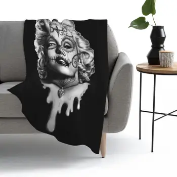 Marilyn Monroe Şeker Kafatası Atmak Battaniye Yatak Örtüsü yatak battaniyesi kanepe battaniyesi pazen Sıcak yatak örtüsü Ev seyahat kalın kanepeler