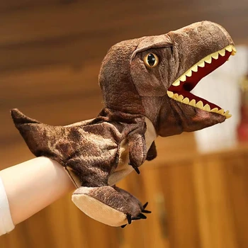 Dinozor Sevimli Karikatür Tyrannosaurus Rex kukla Oyuncak Hikaye Anlatma sahne Ebeveyn Çocuk İnteraktif Oyun Çocuklar için Hediye