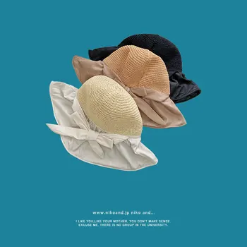 Siyah Plastik güneş şapkası kadın Yaz güneş koruma şapkası Katlanabilir Açık Yay güneş şapkası Yeni Stil