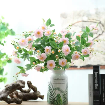 64cm Sahte İpek mini güller çiçek çalı yapay çiçekler ev masa dekorasyon için alışveriş merkezi düğün fotoğraf sahne