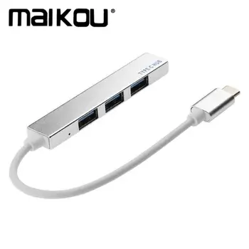 Tip-C USB2.0 4 Port HUB alüminyum Alaşım Splitter Macbook Dizüstü PC bilgisayar için