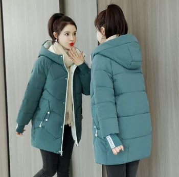Beardon Kış kadın Parkas Aşağı Pamuk kapitone ceket Orta Uzunlukta Kore Öğrenci Gevşek kapitone ceket 2021 Yeni