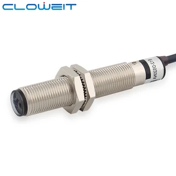 Cloweıt M12 Dağınık Fotoğraf Elektrik Sensörü IP65 20cm Uzun Mesafe 24v NPN PNP Optik Kızılötesi Anahtarları