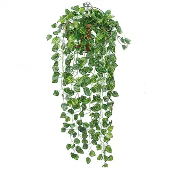 55 % Dropshipping!!95 cm yapay yeşil bitkiler asılı rattan braketi bitki ev bahçe partisi duvar dekorasyonu