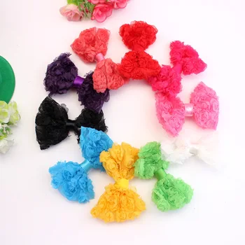 11 karışık renkler Şerit Hairbow Kızlar küçük saç üst klip Şifon papyon bebek kız Kafa Bandı aksesuarları