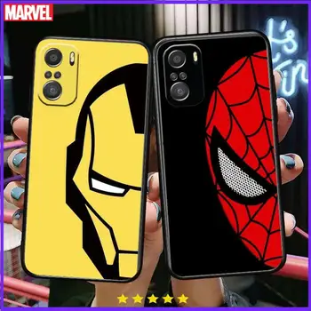 Marvel Örümcek Adam Demir Adam telefon kılıfı xiaomi redmi İçin 11 Lite pro Ultra 10 9 8 MİX 4 KAT 10T Siyah Kapak Silikon Arka Güzel