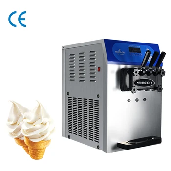 Masaüstü Yumuşak Dondurma Makinesi 3 Tatlar Ticari Dikey Dondurma rulo makinesi Yoğurt Yapma otomat Satılık