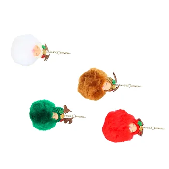 Noel Anahtarlık Pom Keypurse Kürk Pendantholiday Poms Peluş Süs Yüzükler Anahtarlık Hediye Parti Oyuncak Geyik Favor Dolgu Ren Geyiği