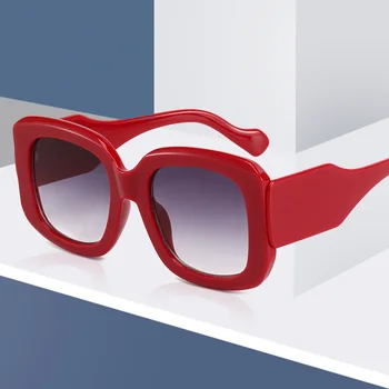 Kalın Çerçeve Boy Kare Güneş Gözlüğü Kadın Erkek Degrade 2022 Yaz Tarzı Klasik kadın güneş gözlüğü Kadın Büyük Gözlük UV400