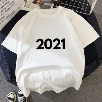 2021 Yeni Kadın T Shirt Kore Moda En Tees Ullzang Estetik Tshirt Kadın Bayan Giyim Büyük Boy Streetwear Kısa Kollu