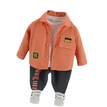 Yeni Bahar Bebek Erkek Giysileri Takım Elbise Çocuk Moda Rahat Ceket Pantolon 2 adet/takım Sonbahar Yürümeye Başlayan Pamuk Giyim Çocuk Spor