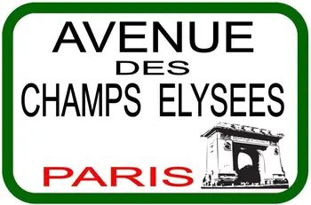 TNND Paris Champs Elysees Sokak Metal İşareti Metal Plaka Plak Alüminyum Metal İşareti 8X12 İnç
